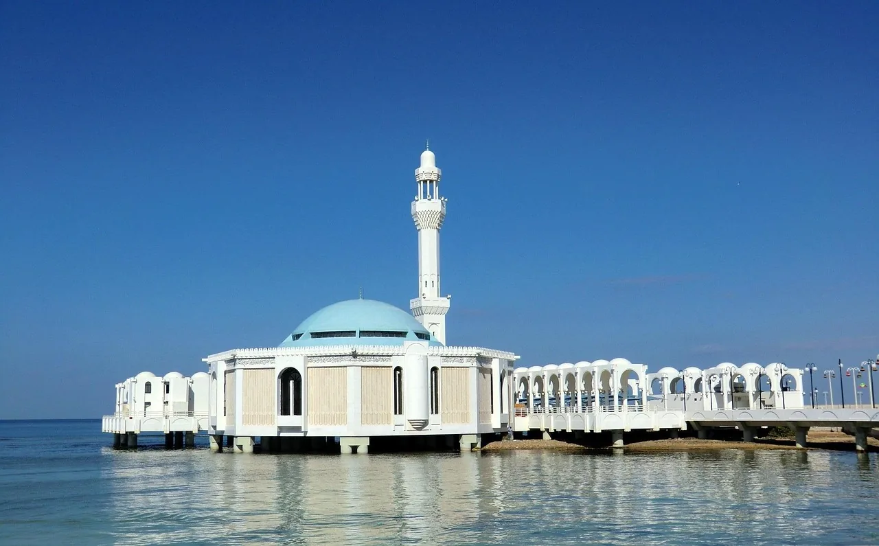 Al Rahma floating mosque beside the Red Sea in Jeddah